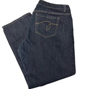 Avenue Denim Women's Straight Leg Petite Jeans Dark Wash Size 18P